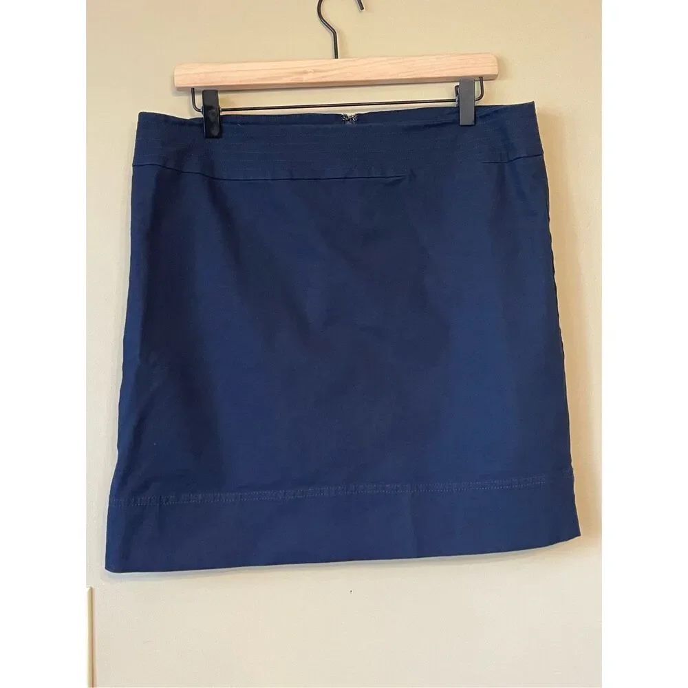 Talbots Women’s Navy Blue Cotton Lined Skirt Petite 14